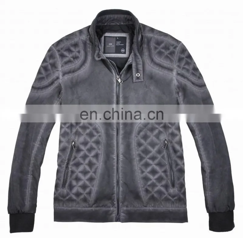 2015 last fashion spring handsome motrocycling man leather jacket
