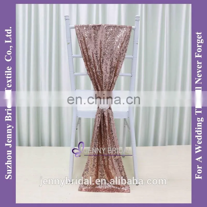 C385#24 pageant and bridal sash rose gold sequin chair cover chair sashes