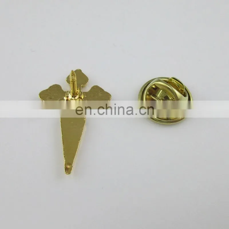Religious Royal Blue Saint James Crusader Cross Brooches Lapel Pin