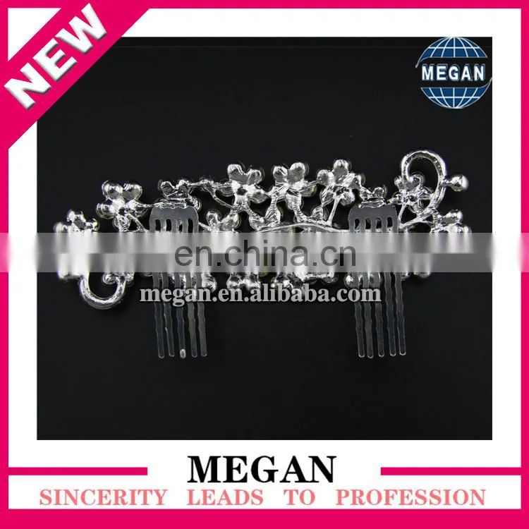 Charming New Design Flower Princess Wedding Hair Accessories Rhinestone Crown Comb For Bridal