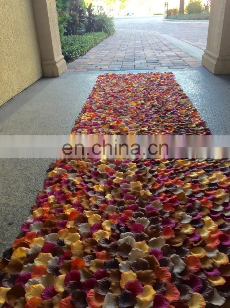 Silk Rose Petal Fall Wedding Aisle Runner