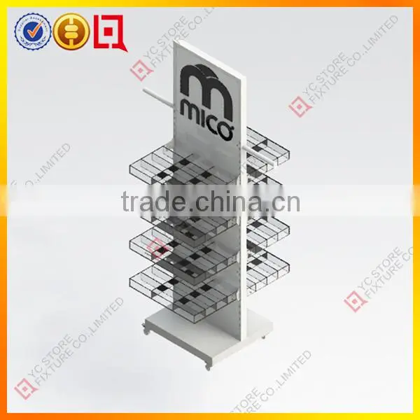 3-Tier metal display for socks with logo