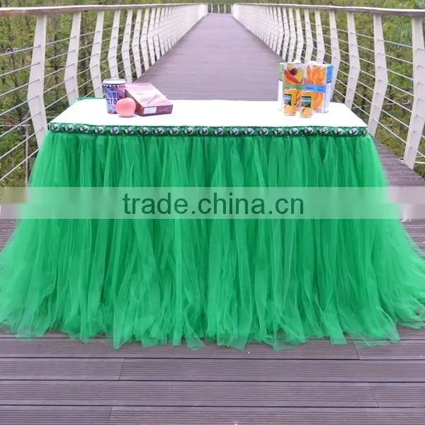 Home Decoration Tutu Tulle Table Skirt Cover Green SD103