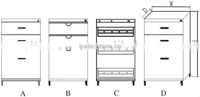 3 Drawers Mobile Cabinet