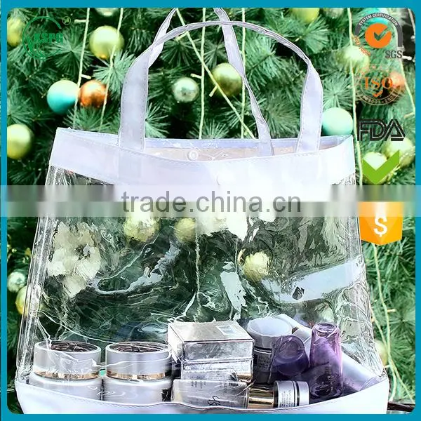 Custom Transparent Plastic Pvc Reseable Carry Handle Bag/Bags