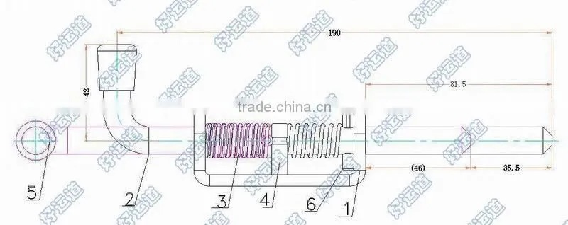 02412 Trailer spring bolt latch