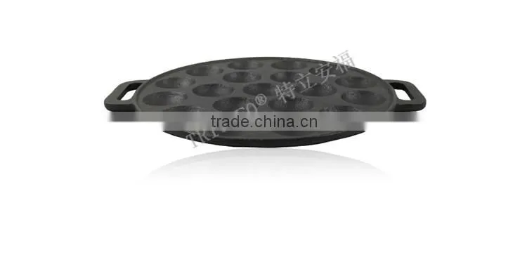 TRIONFO 19 holes cast iron double ears takoyaki pan