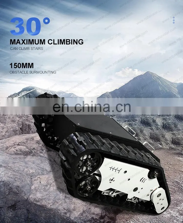 Hot selling AVT-10T rubber crawler robot chassis commercial robot with excellent trafficability and crossing ability