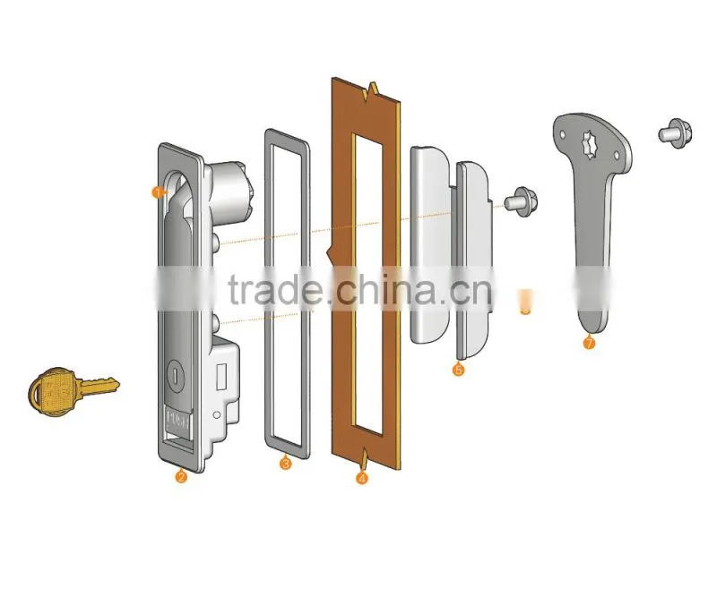 Plane lever Latch cabinet lock