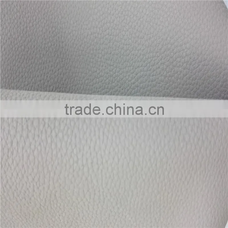 Pu coating cow split leather barton print pattern