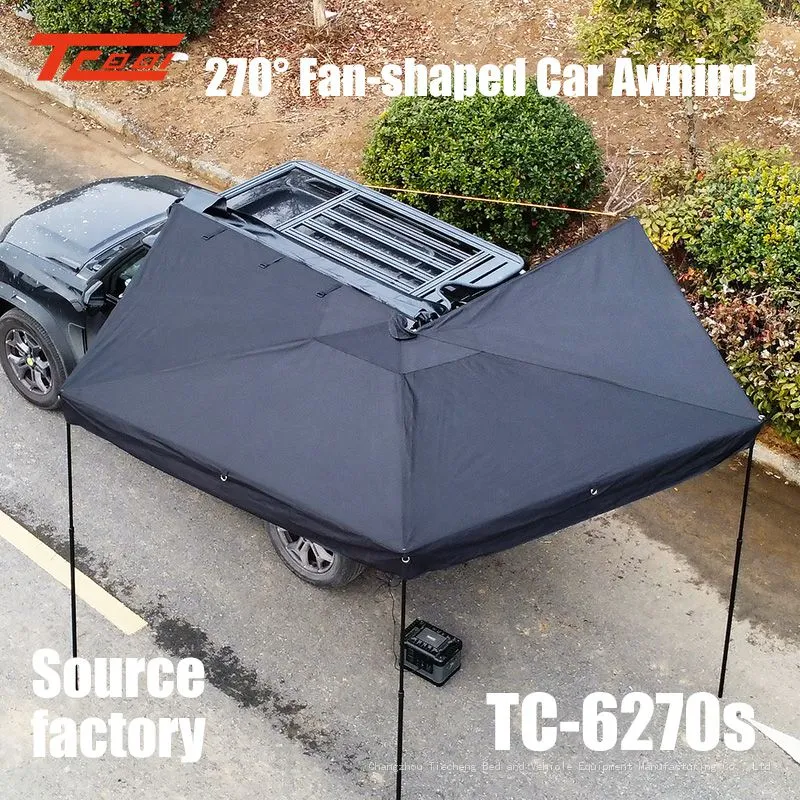 270° Car Awning,Rotating Sky Curtain canopy,car mounted aluminum alloy Oxford cloth camping rainproo