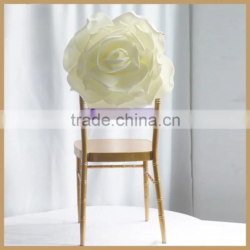 C313A cheap white ivory flower weeding banquet chair cover