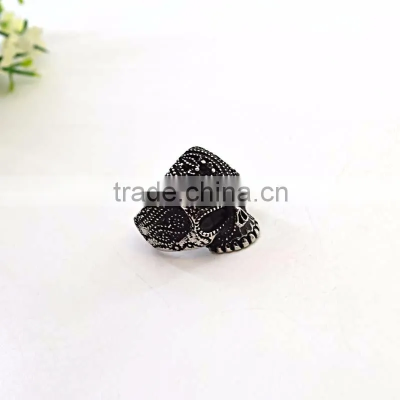 fashion hotsale item black plated mens style wholesale skull rings skull 316L stainless steel men's ring