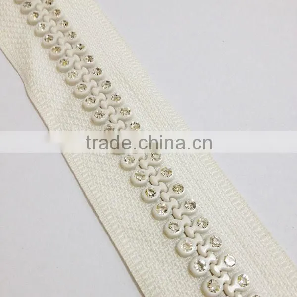 no 10 delin rhinestone zipper