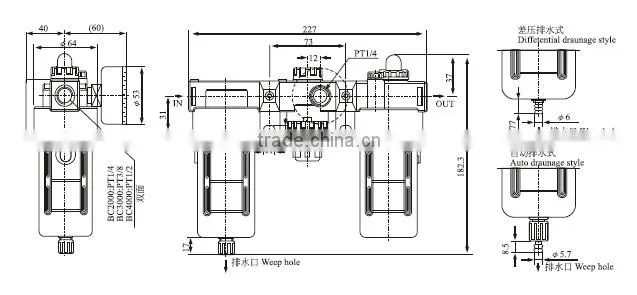 Airtac Type Air treatment unit (triple unit )