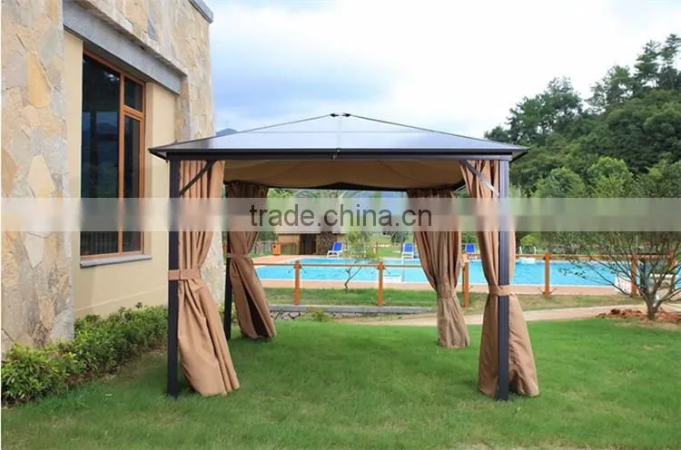 Luxury Villas Square Large Mosquito Net With Modern Outdoor Aluminum Gazebo