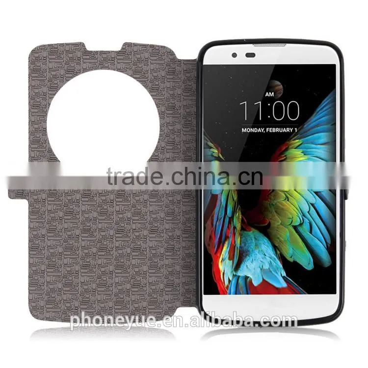 Magnetic Buckle Window View Phone Stand Holder Flip Leather Case Cover for LG G2