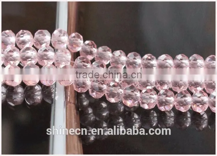 Pujiang wholesale factory price general colorful loose beads 4mm faceted roundelle glass crystal beads