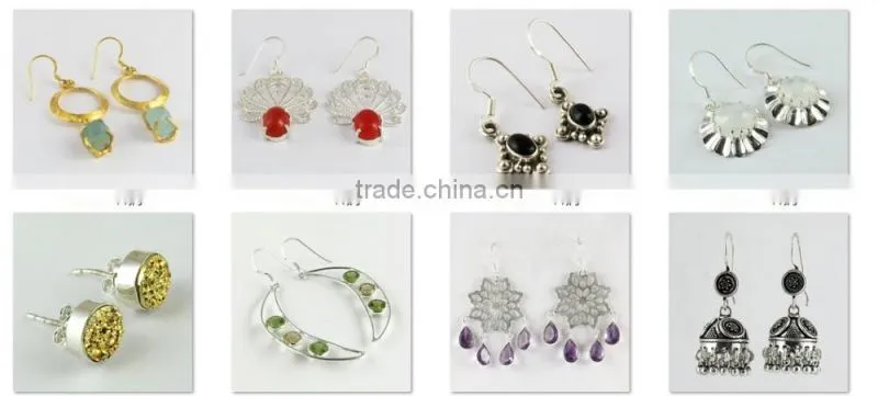 Affordable !! Garnet 925 Sterling Silver Earring, Silver Jewelry, Indian Silver Jewelry