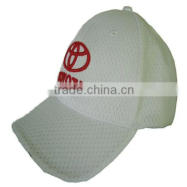 Custom 6 panel embroidery net fabric fitted hats