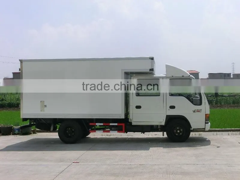 Refrigerated van truck body with FRP composite board