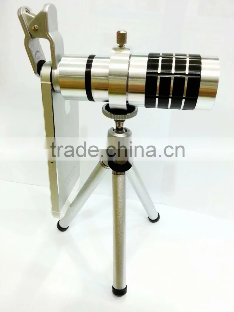 For iphone 5 /Samsung S4 Camera Lenses 12x Telephoto Lens Long Focal Lens with tripod.