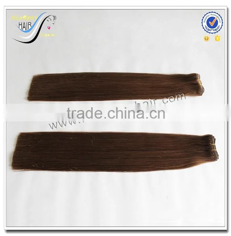 Top Quality Fast Delivery Wholesale Double Drawn Hair Machine Weft Silky Straight 100% Virgin Human Hair Weave