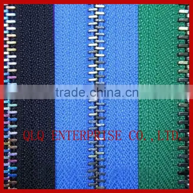Metal Zipper with Colorful Teeth