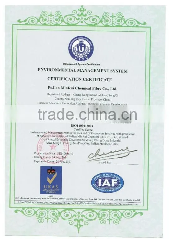 1.4D 38MM Solid Raw White Virgin Polyester Staple Fiber (VPSF)