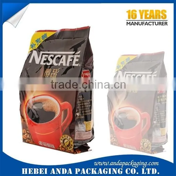 Wholesale printed Coffee bag plastic packaging / Custom Coffee pouch / Coffee sachet plastic roll film packaging