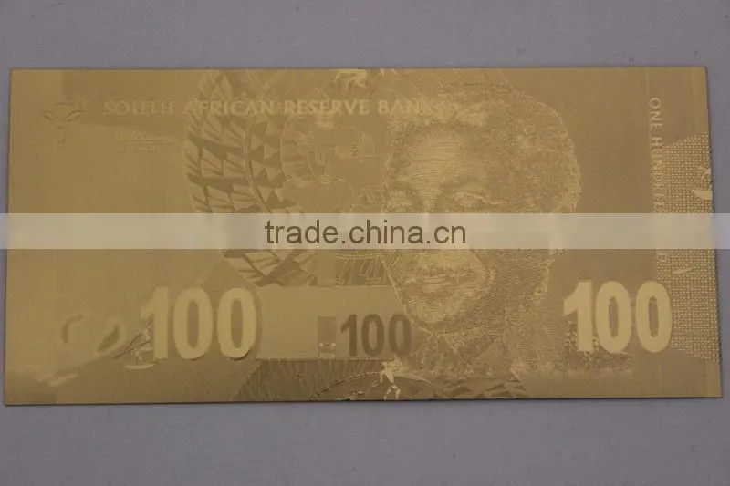 24k gold foil banknote for south african reserve bank collectable bank