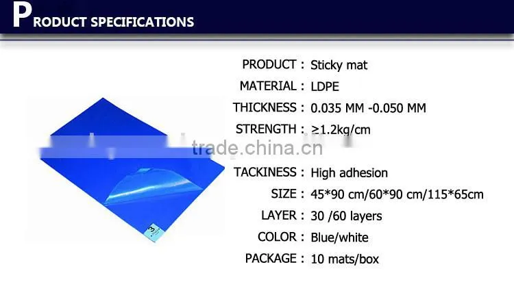 Plastic sticky mat, sticky mat of protective film