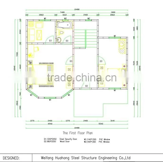long lifespan prefab house with fashionable designs,china low cost prefab house/villa