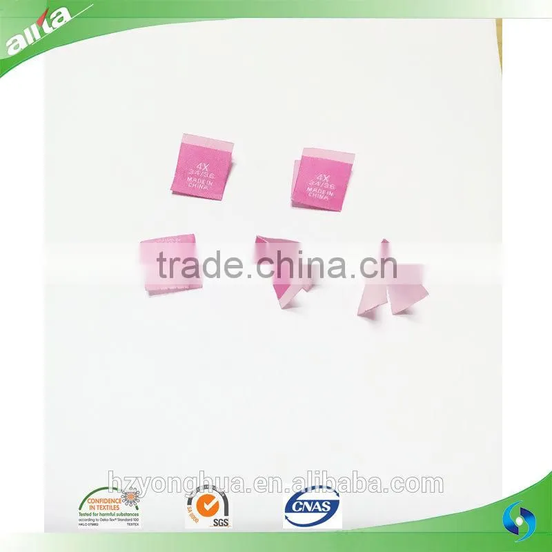 Wholesale care tags for garments, satin care tags and white luxury care tags for apparel