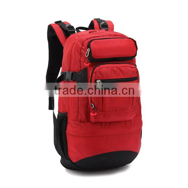 Fashion red nylon camping hiking backpack
