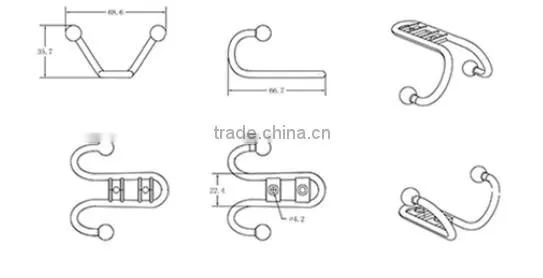 Zinc Alloy Bathroom Clothes Hanger Hooks
