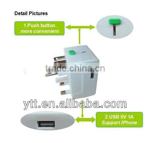 Latest ABS Material Universal Travel USB Charger