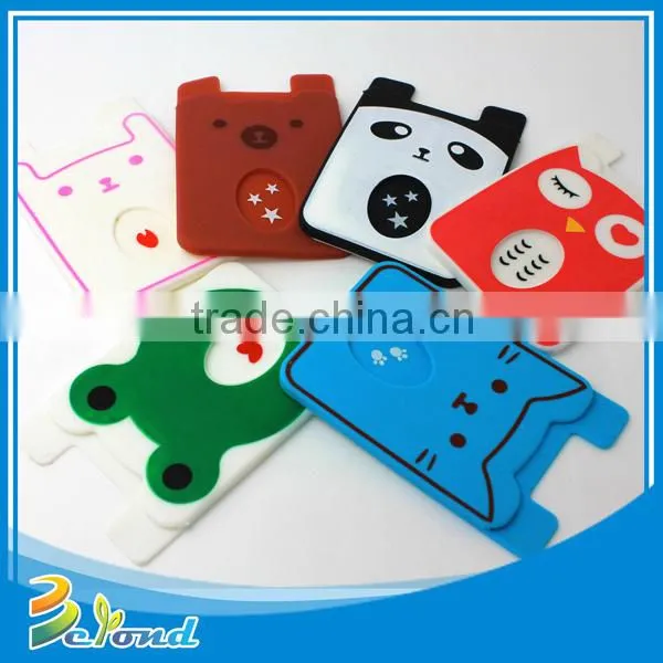 Personalized fashion novelty reusable 3m sticky silicone card holder