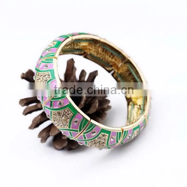 Black Enamel Bracelets Heart Shaped Summer Bracelets