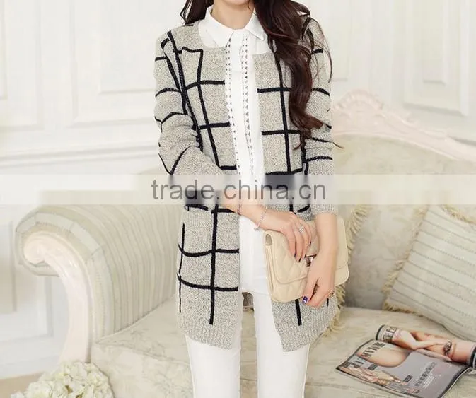 2014 hot sale new launch multi-colored long-sleeve woolen cardigan chic sweater
