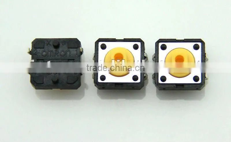 F0361 12*12*12mm tact switch / plastic tactile switch/ mini touch button switch round cap yellow