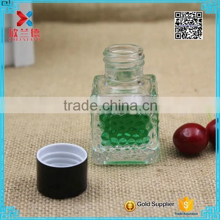 customer design clear square glass aroma diffuser bottle