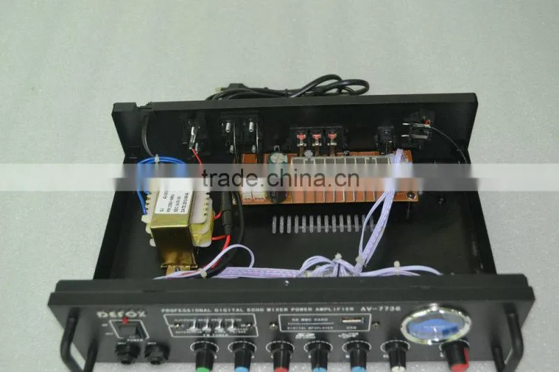 2015 Trade Assurance Supplier SASION mini size AV-7736 Power Amplifier with VU meter