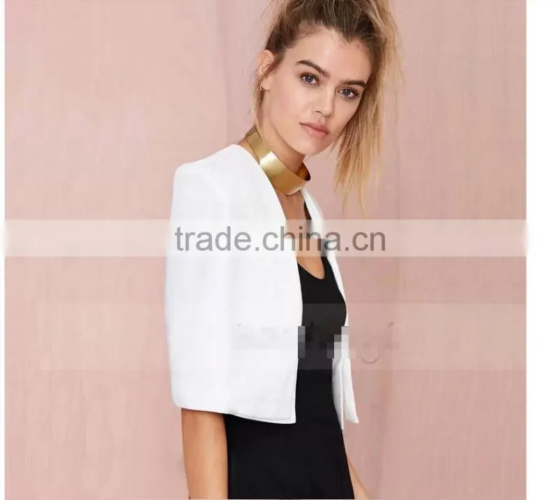 2015 spring and summer new European style big creamy white shawl waistcoat jacket small wild cotton shawl coats and jackets woma