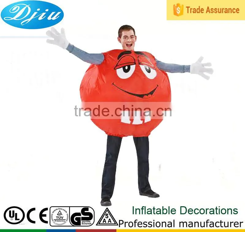 DJ-CB001 Men's Inflatable Red M&M Costume