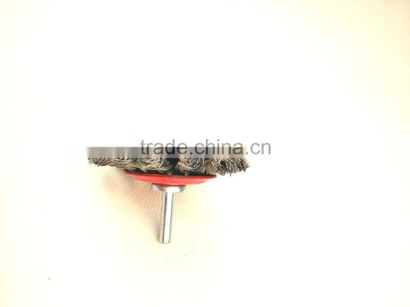 twist knot tapered brushes with shank, diameter 75mm or 3"