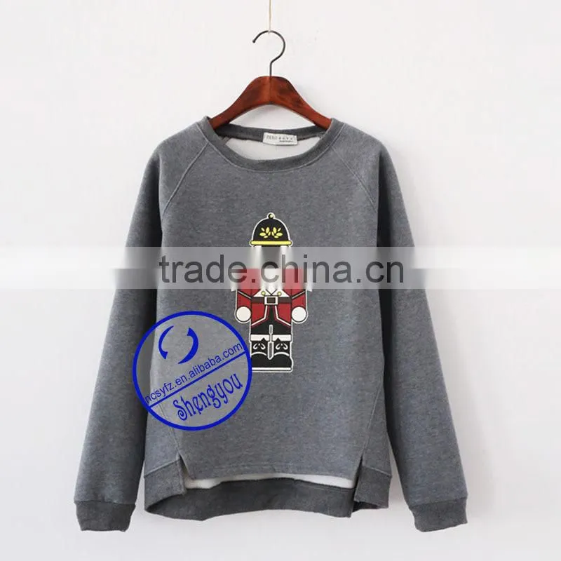 Custom crew neck women printing sweatshirt