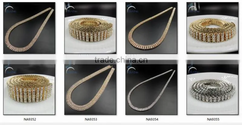 hot sale 4 row men's heavy hip hop black diamond necklace