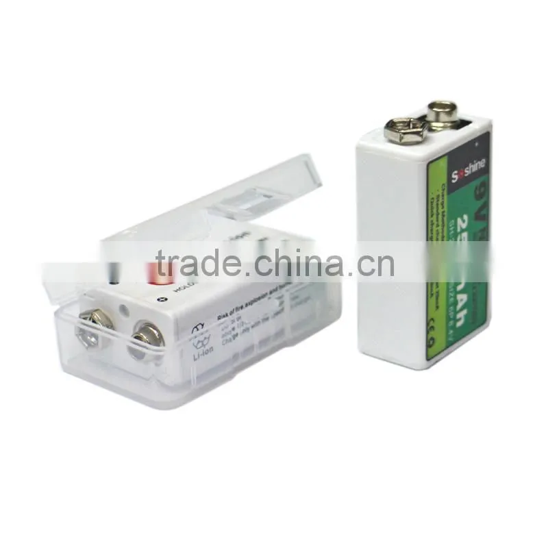 Soshine New 9V Ni-MH Rechargeable Battery 250mAh 9.6v nimh rechargeable battery pack