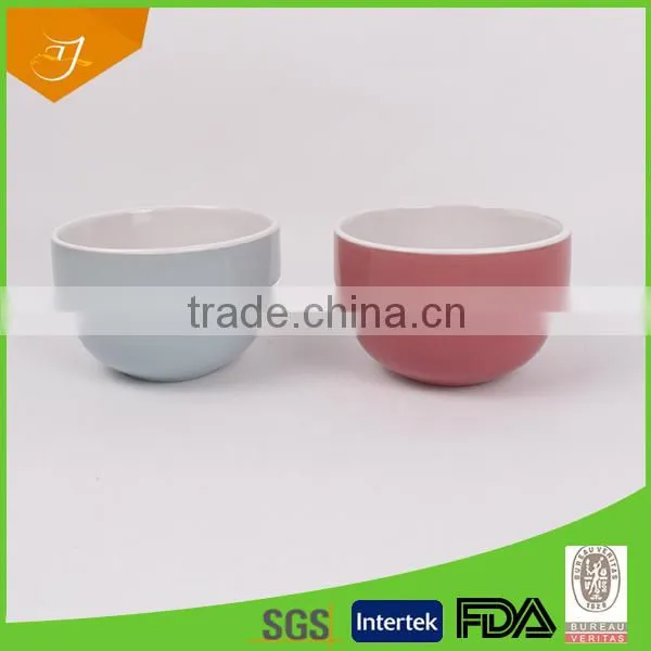 2 tone solid color stackable bowls